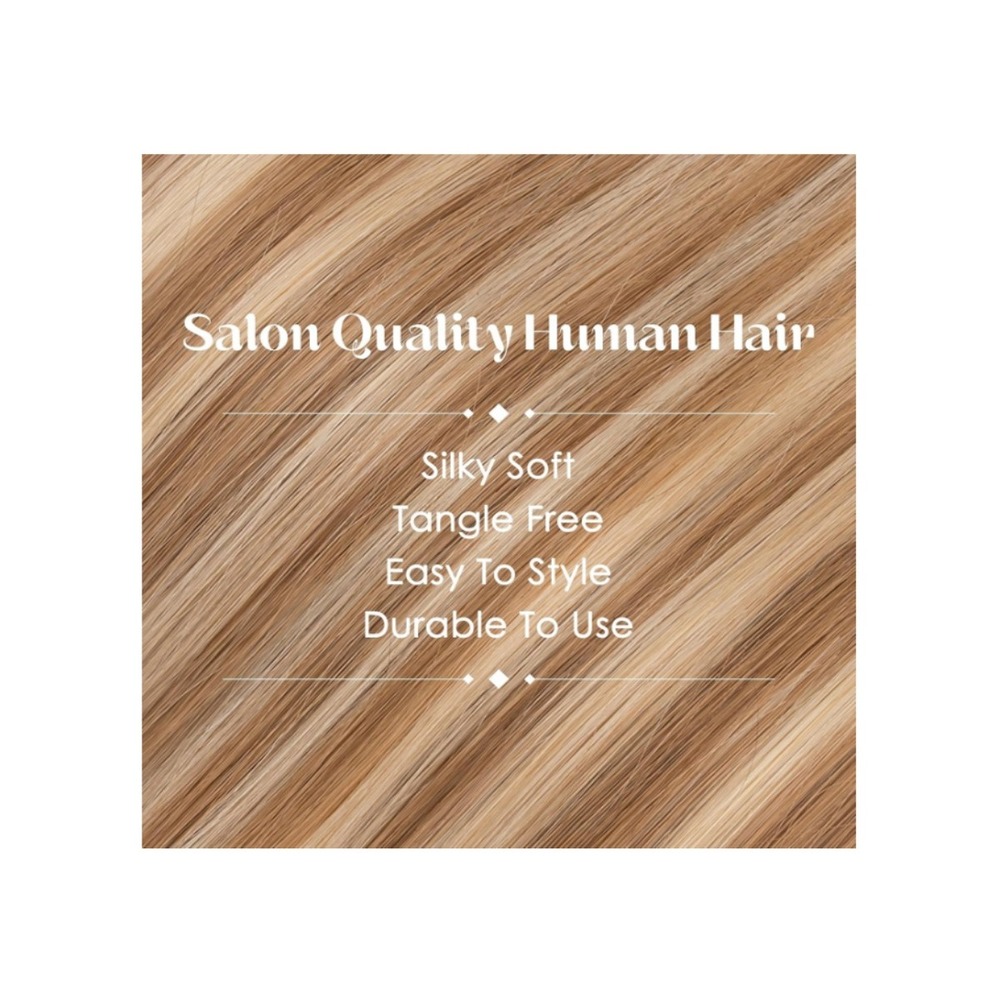 Hairro 6PC 14" Human Hair Clip In Extensions Blonde #12P613 36g Short Hairpieces - Picture 3 of 7